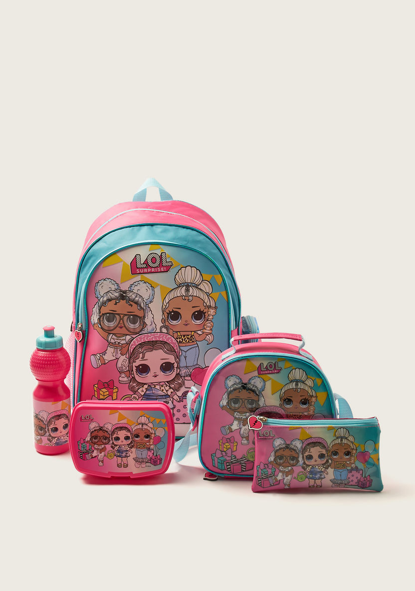 First Kid L.O.L. Surprise! Print 5-Piece Backpack Set - 16 inches-School Sets-image-0