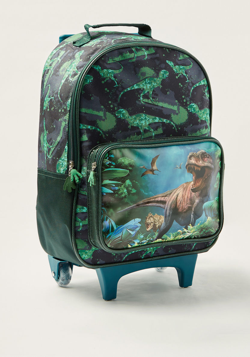 Juniors Jurassic World Print Trolley Backpack with Retractable Handle - 14 inches-Trolleys-image-1