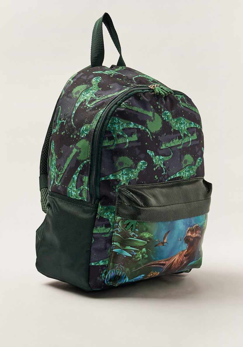 Juniors Jurassic Park Print 16-inch Backpack with Zip Closure-Backpacks-image-1