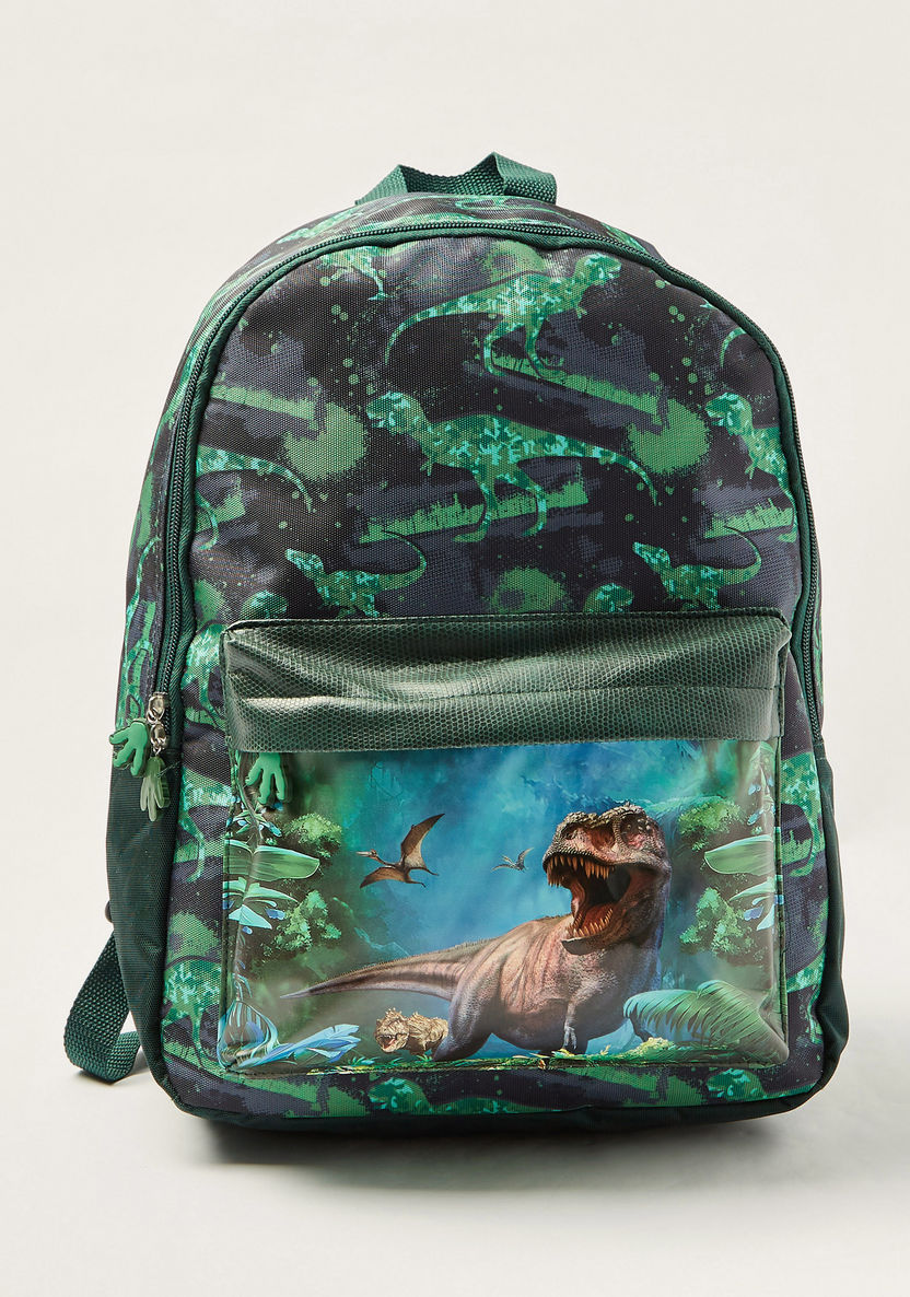 Juniors Jurassic World Print Backpack with Zip Closure - 14 inches-Backpacks-image-1