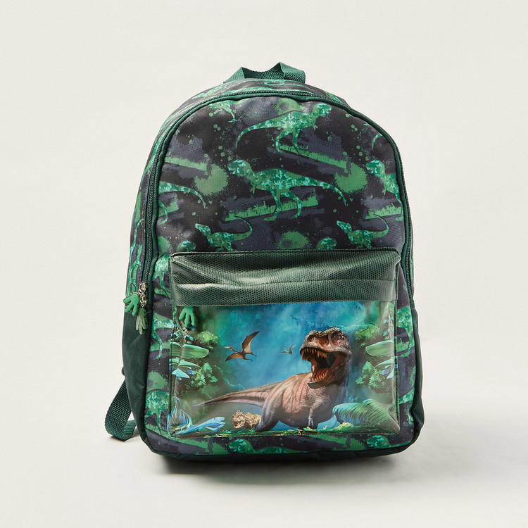 Juniors Jurassic World Print Backpack with Zip Closure - 14 inches
