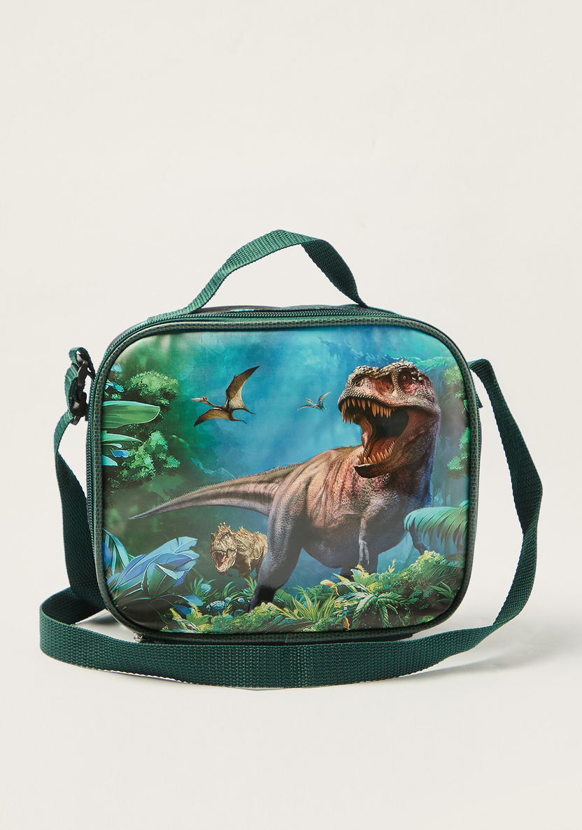 Juniors Jurassic World Print Lunch Bag with Adjustable Strap and Zip Closure-Lunch Bags-image-0