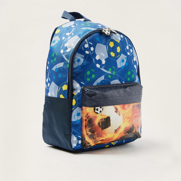 Juniors Football Print Backpack with Adjustable Shoulder Straps - 14 inches