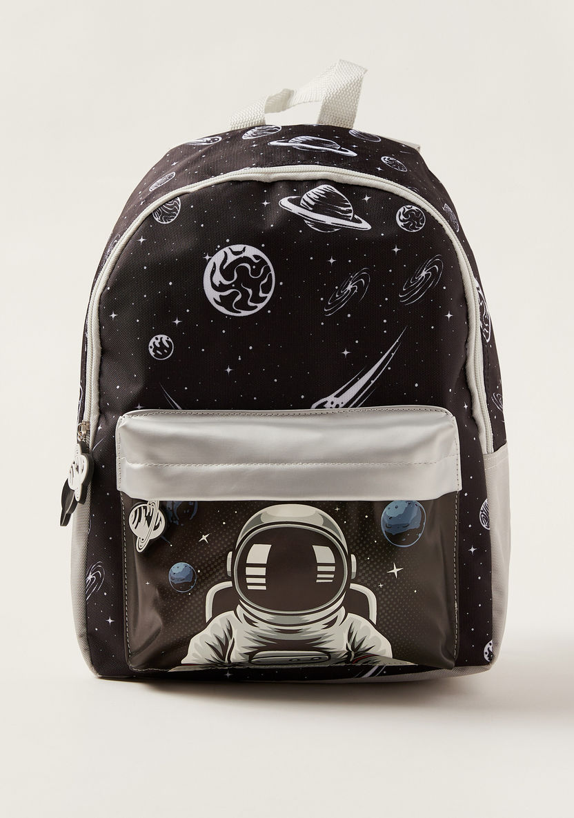 Juniors Space Print Backpack with Adjustable Shoulder Straps - 16 inches-Backpacks-image-0