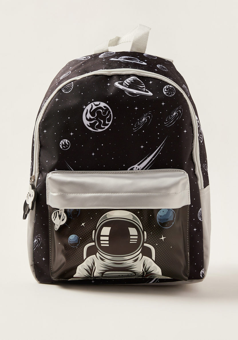 Juniors Space Print Backpack with Adjustable Shoulder Straps - 14 inches-Backpacks-image-0
