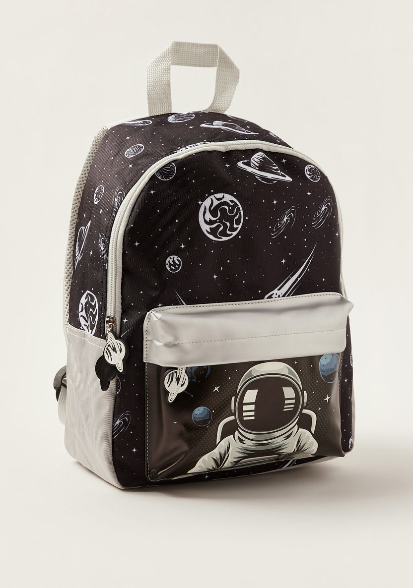 Juniors Space Print Backpack with Adjustable Shoulder Straps - 14 inches-Backpacks-image-1