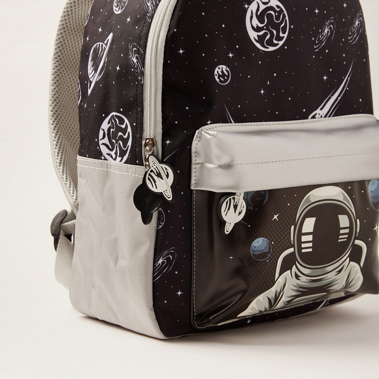 Juniors Space Print Backpack with Adjustable Shoulder Straps - 14 inches
