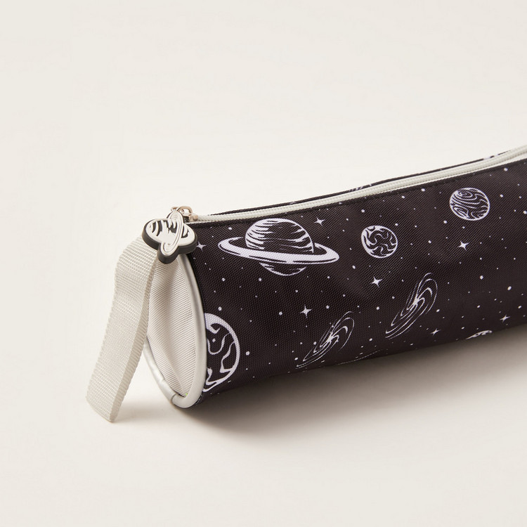 Juniors Space Print Pencil Pouch with Zip Closure