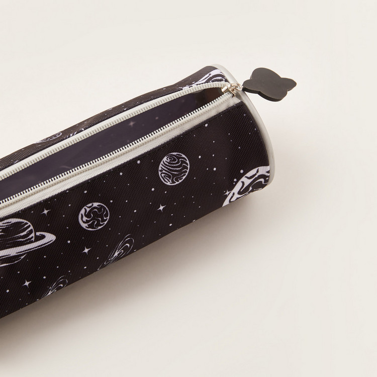 Juniors Space Print Pencil Pouch with Zip Closure