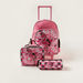 Juniors Flamingo Embossed Trolley Backpack with Lunch Bag and Pencil case-Trolleys-thumbnail-0