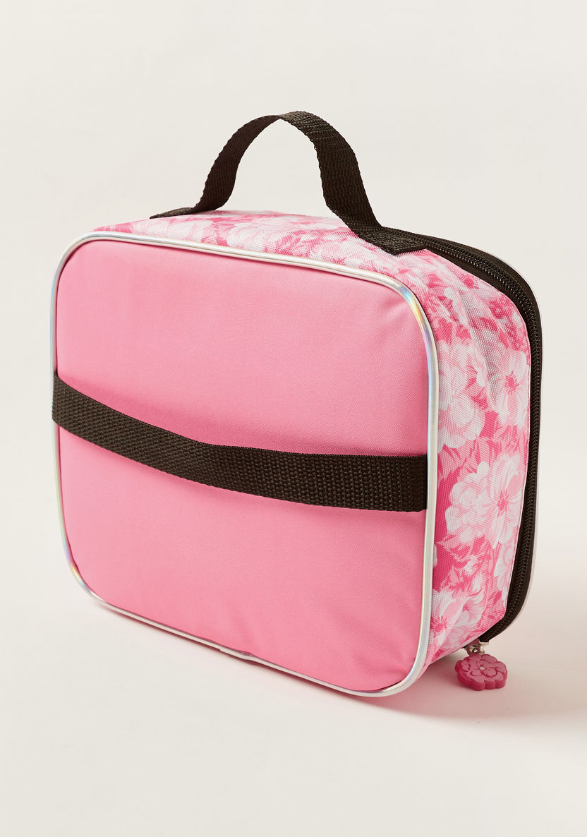 Juniors Flamingo Embossed Trolley Backpack with Lunch Bag and Pencil case-Trolleys-image-7