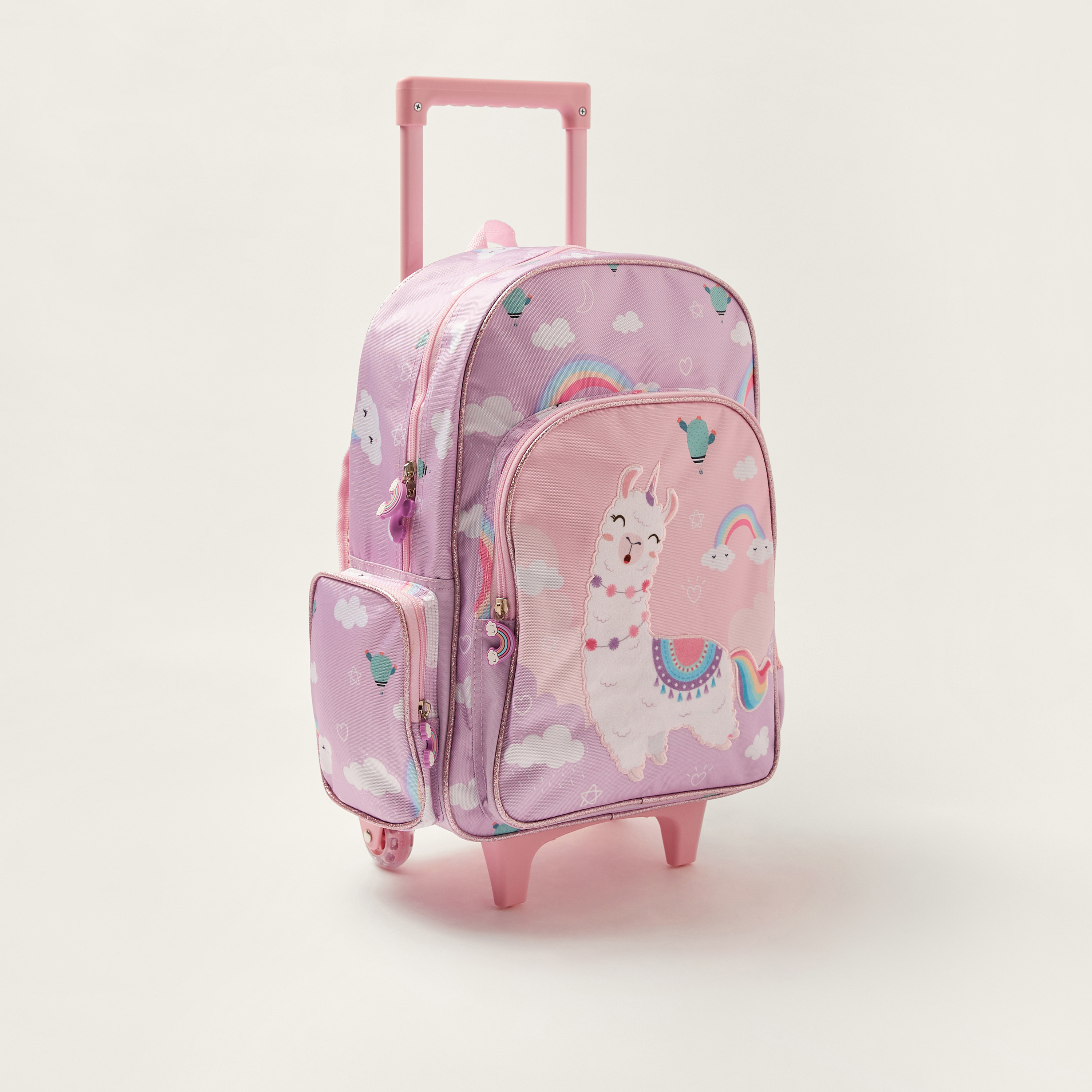 Buy Juniors Llama Print Trolley Backpack with Lunch Bag and Pencil Pouch Online Mothercare Bahrain