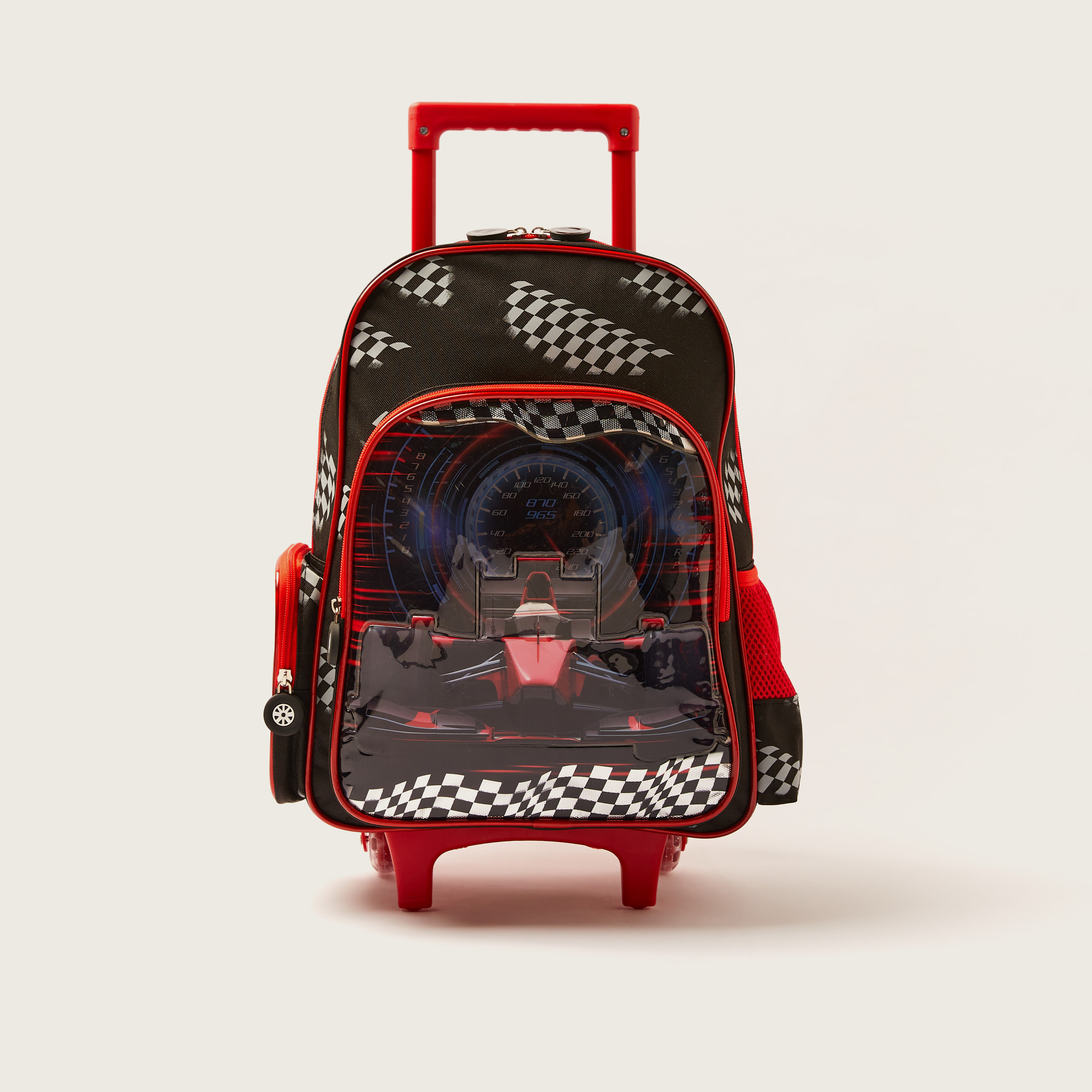 Juniors Car Print 16-inch Trolley Backpack with Lunch Bag and Pencil Pouch-school-bagsandbackpacks-trolleybags-image-2