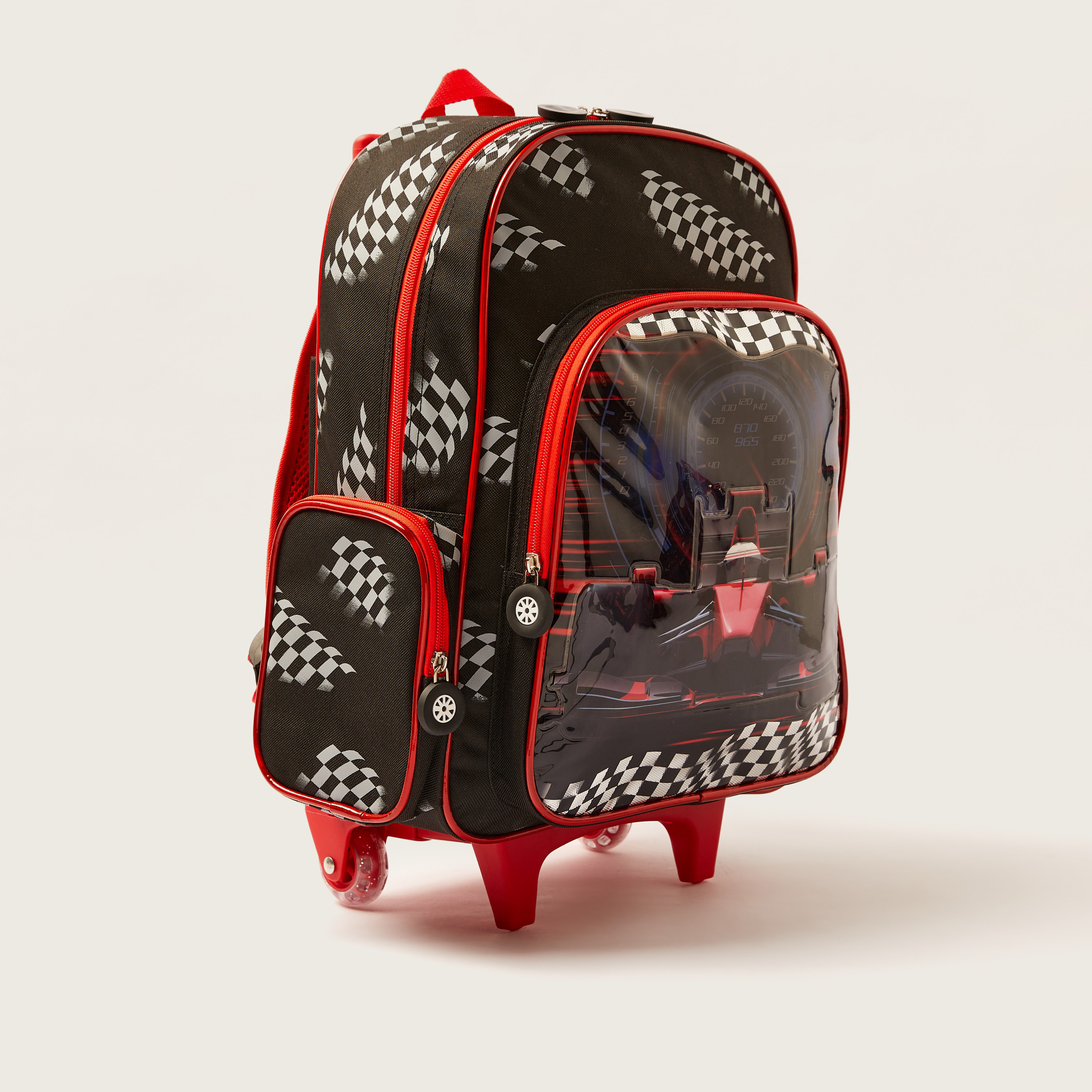 Juniors Car Print 16-inch Trolley Backpack with Lunch Bag and Pencil Pouch-school-bagsandbackpacks-trolleybags-image-3