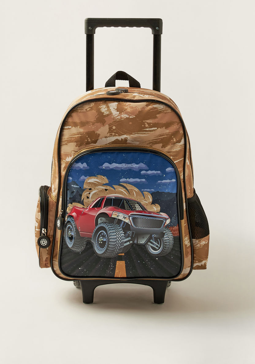 Juniors Monster Truck Print 3-Piece Trolley Backpack Set-School Sets-image-1