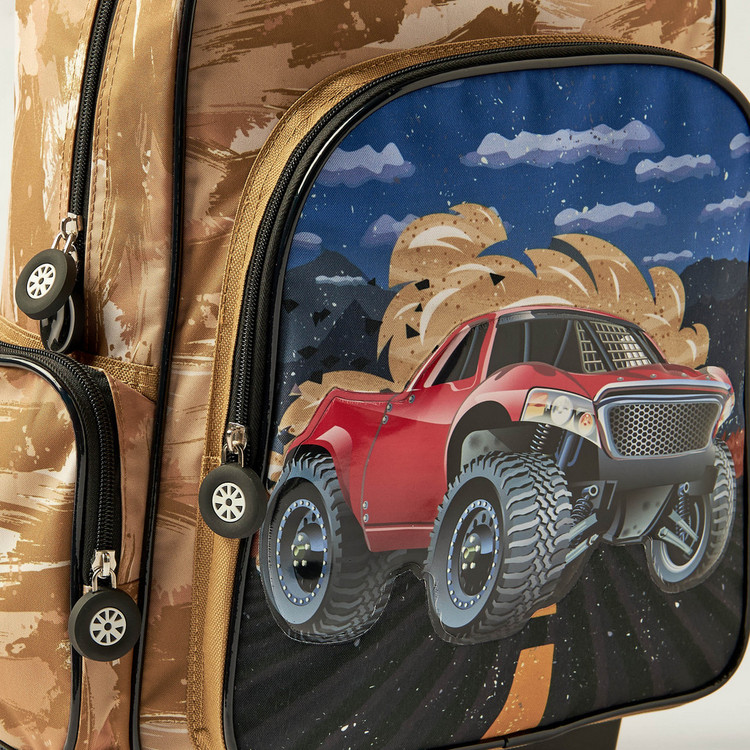 Juniors Monster Truck Print 3-Piece Trolley Backpack Set