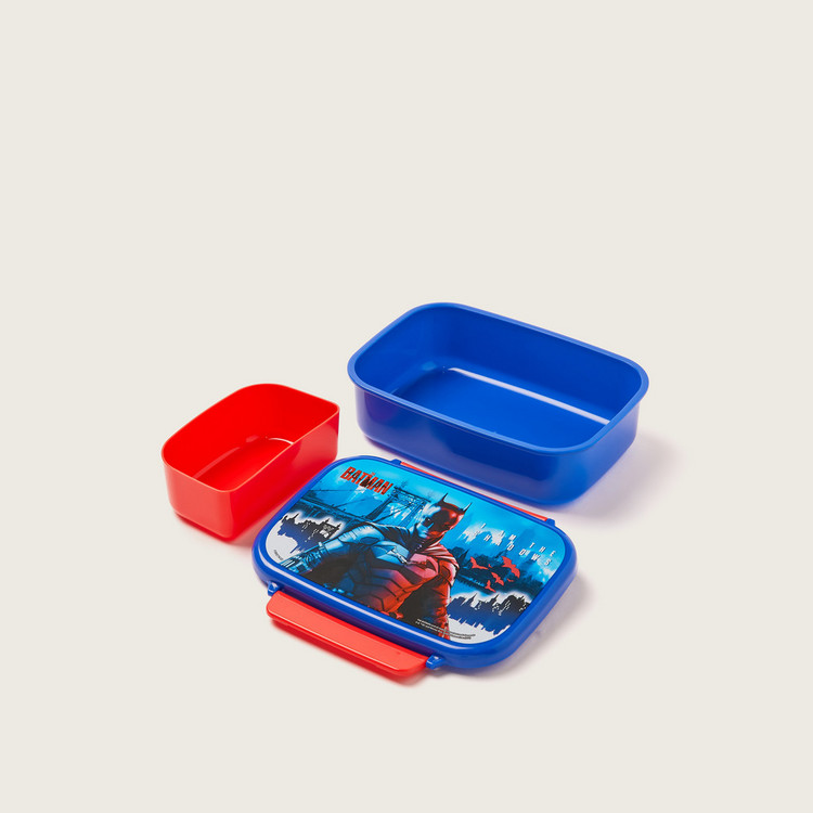 Batman Print Lunch Box with Clip Lock Lid