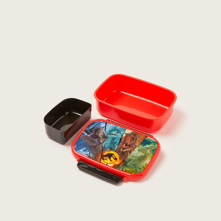 Jurassic World Printed Lunch Box with Tray and Clip Lock Lid