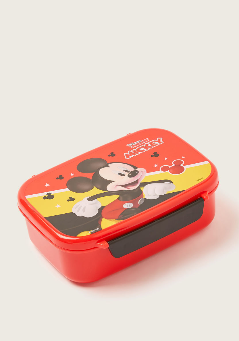 Disney Mickey Mouse Print Lunch Box with Tray and Clip Lock Lid-Lunch Boxes-image-1