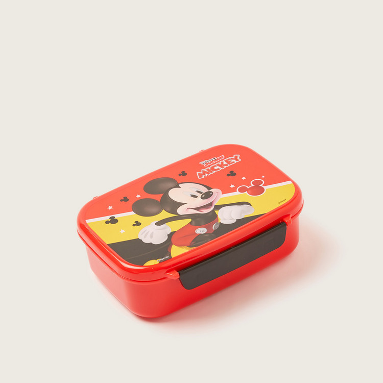 Disney Mickey Mouse Print Lunch Box with Tray and Clip Lock Lid