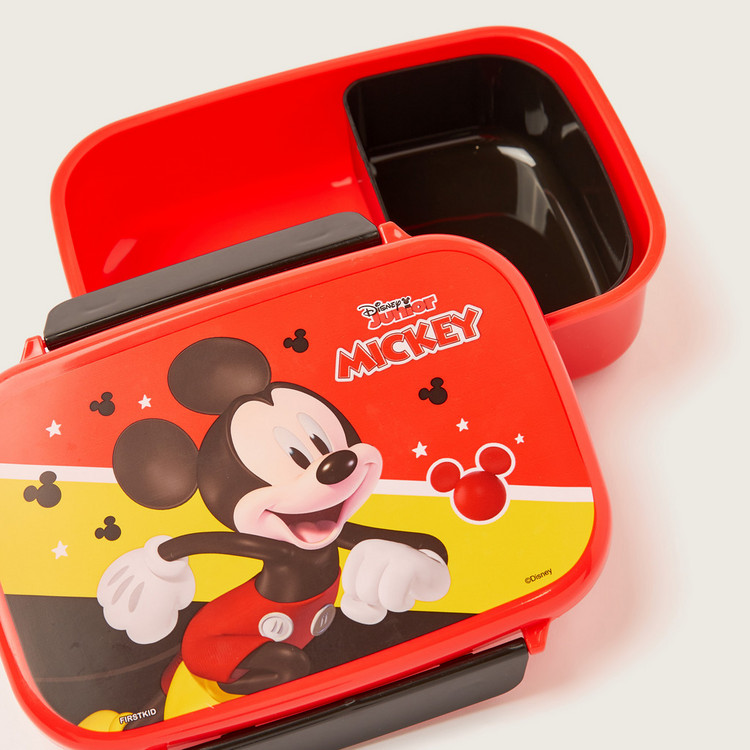Disney Mickey Mouse Print Lunch Box with Tray and Clip Lock Lid
