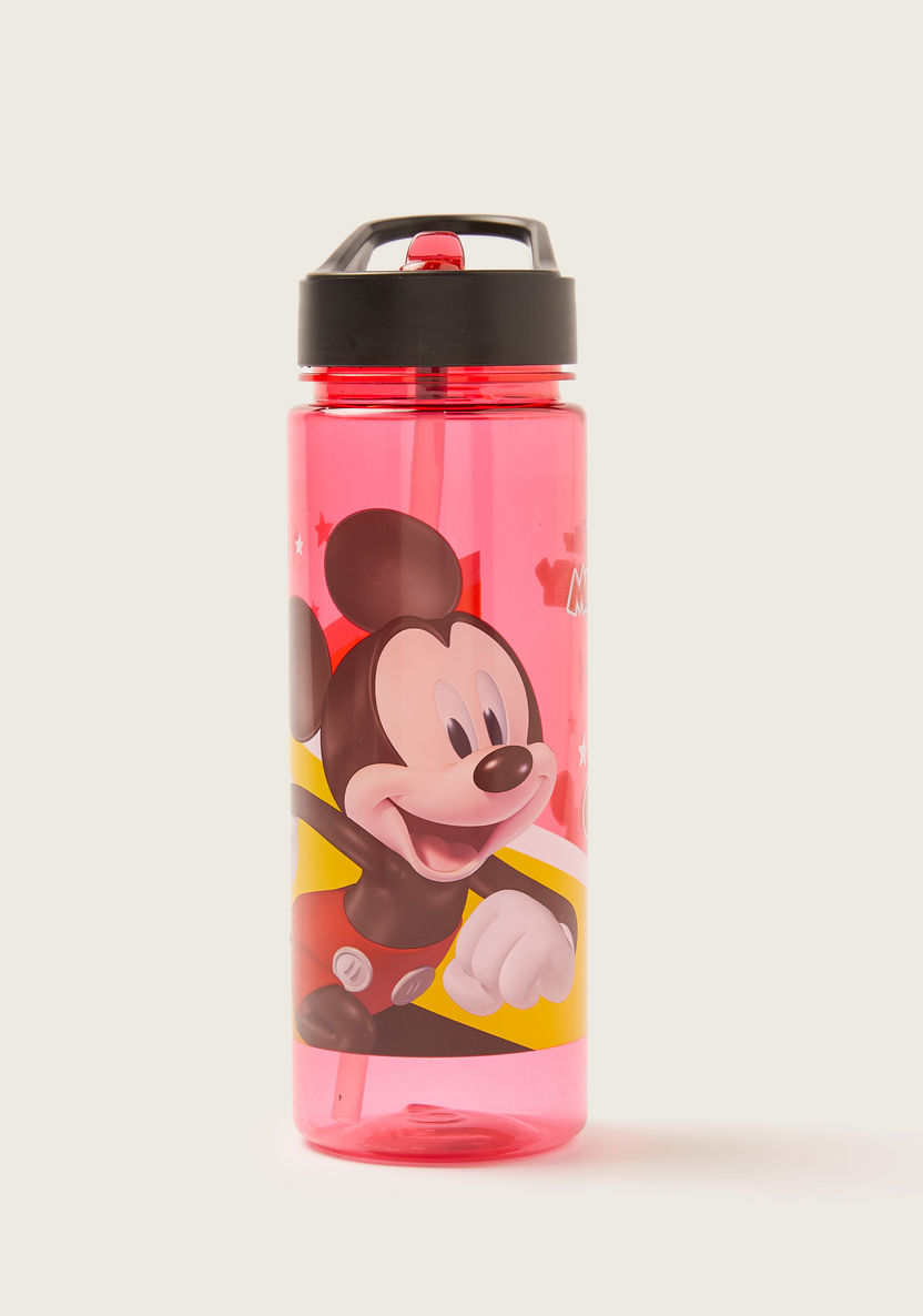 Disney Mickey Mouse Print Sipper Water Bottle with Screw Lid - 650 ml-Water Bottles-image-0