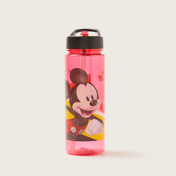 Disney Mickey Mouse Print Sipper Water Bottle with Screw Lid - 650 ml