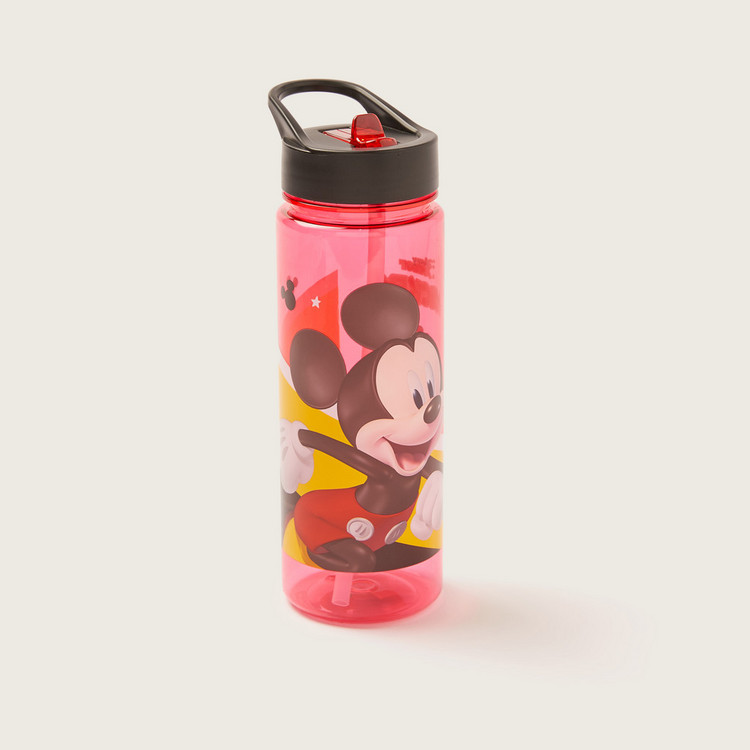 Disney Mickey Mouse Print Sipper Water Bottle with Screw Lid - 650 ml