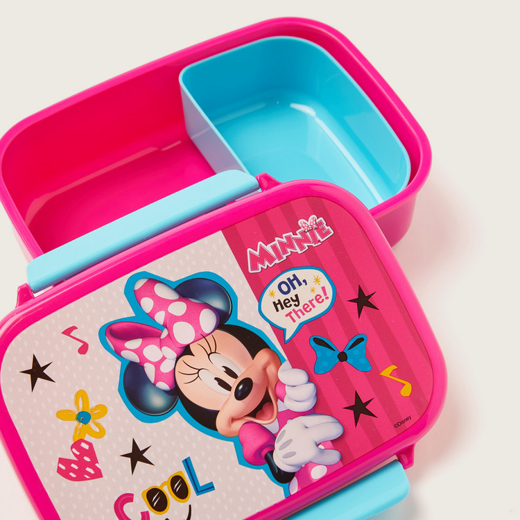 Disney Minnie Mouse Print Lunch Box with Tray and Clip Lock Lid