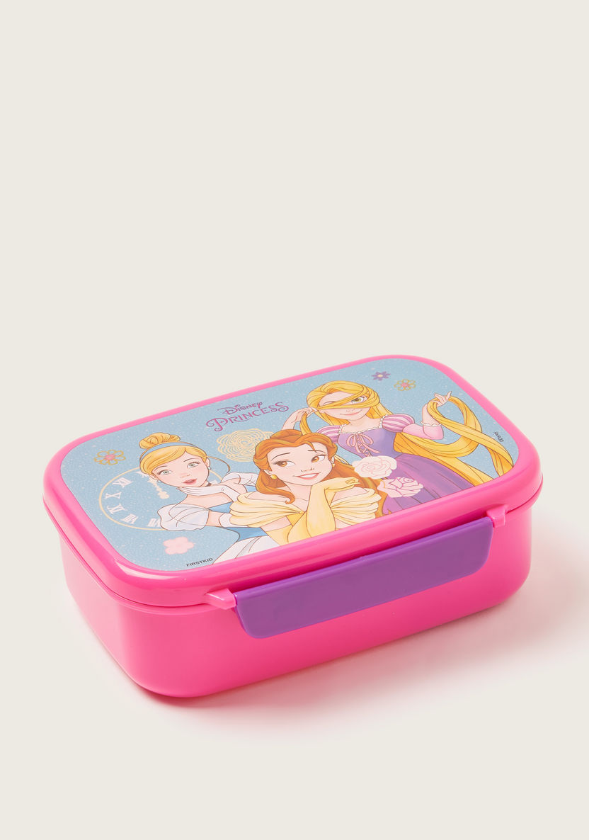 Disney Princess Print Lunch Box with Tray and Clip Lock Lid-Lunch Boxes-image-1