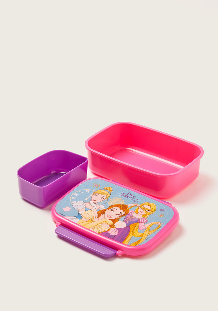 Disney Princess Print Lunch Box with Tray and Clip Lock Lid-Lunch Boxes-image-3