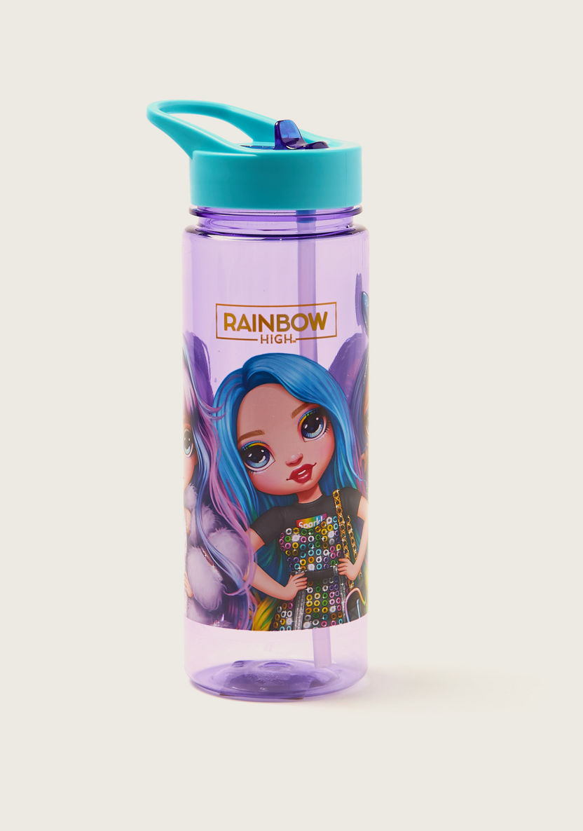 Rainbow High Dolls Print Water Bottle with Straw and Spout - 650 ml-Water Bottles-image-0