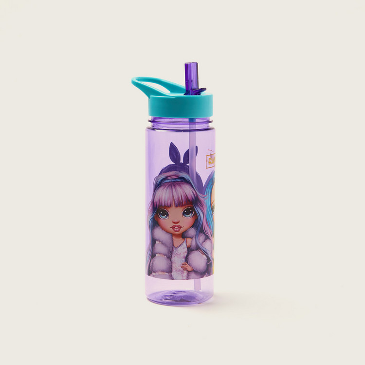 Rainbow High Dolls Print Water Bottle with Straw and Spout - 650 ml