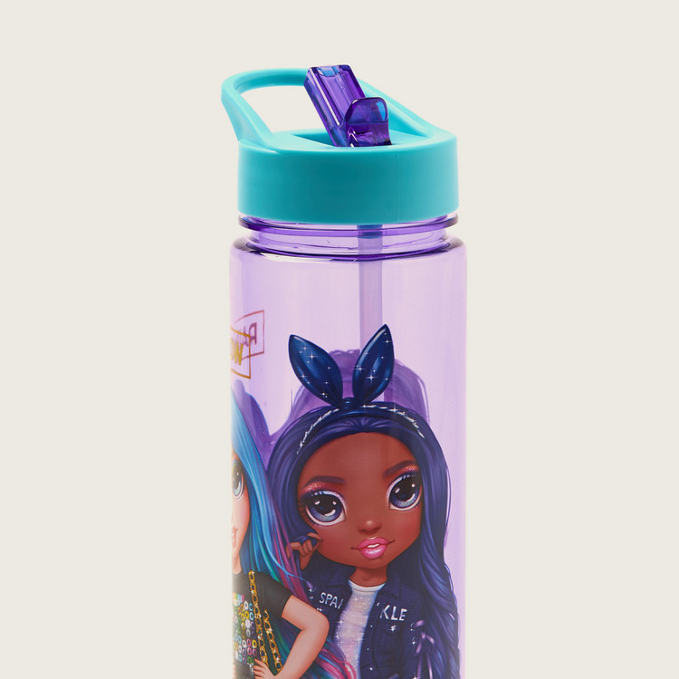 Rainbow High Dolls Print Water Bottle with Straw and Spout - 650 ml