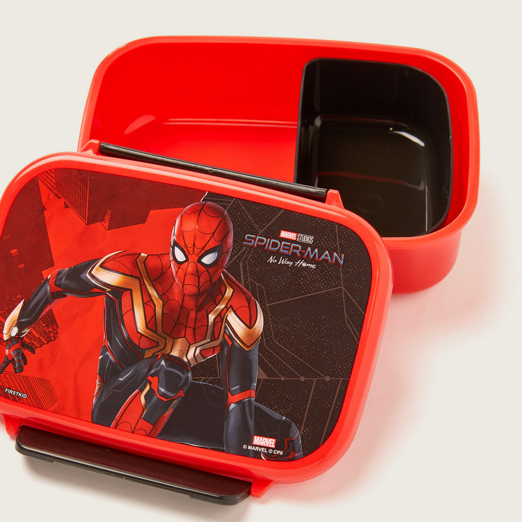 First Kid Spider-Man Print Lunch Box with Tray and Clip Lock Lid