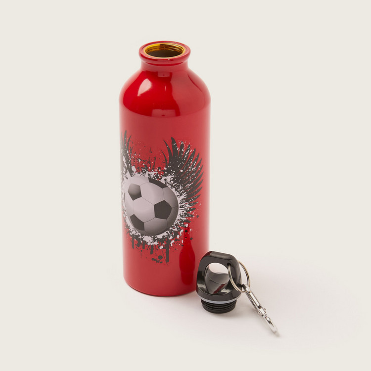 FIFA Printed Water Bottle with Screw Lid and Hook - 500 ml