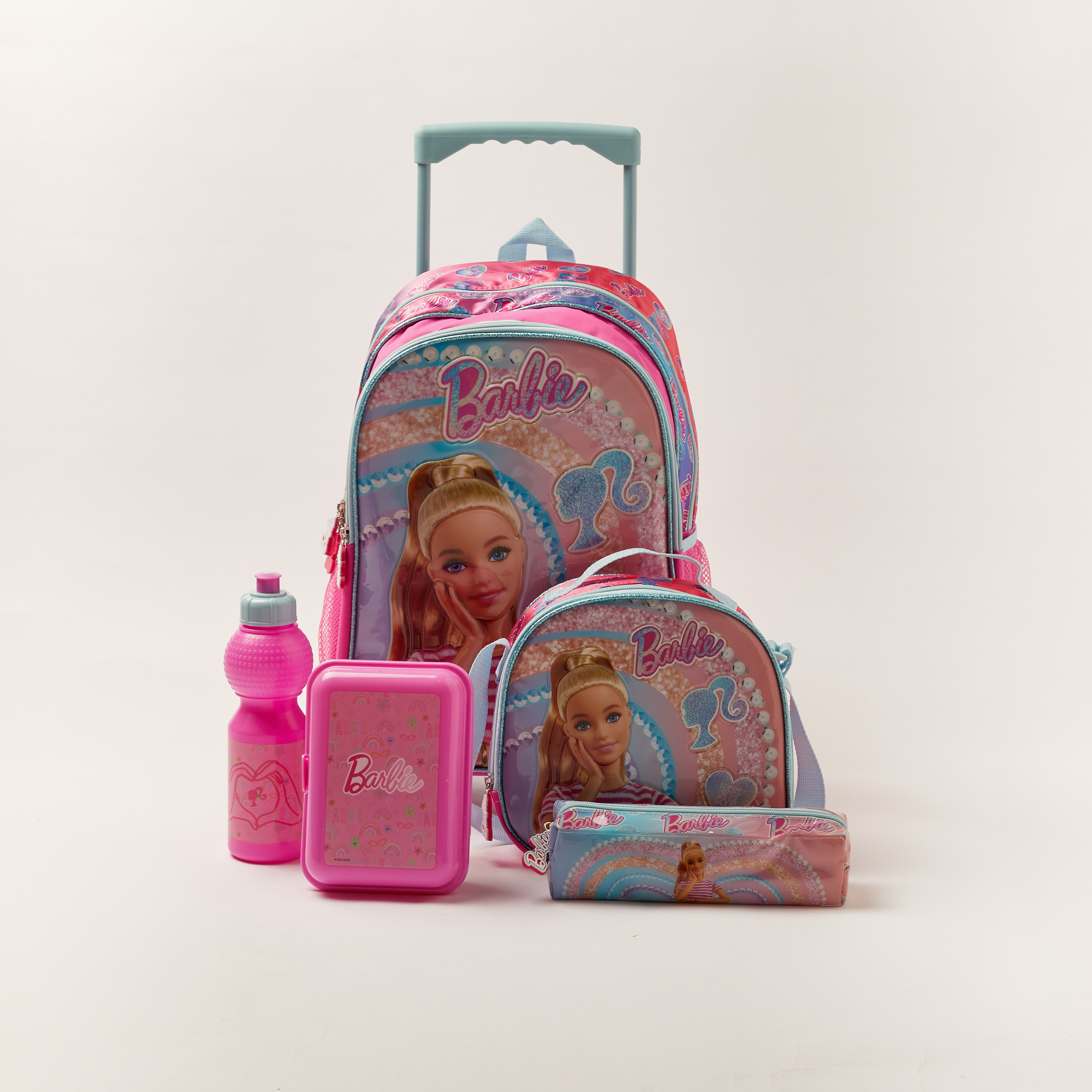 Simba Barbie Print 5-Piece Trolley Backpack Set-school-bagsandbackpacks-trolleybags-image-1