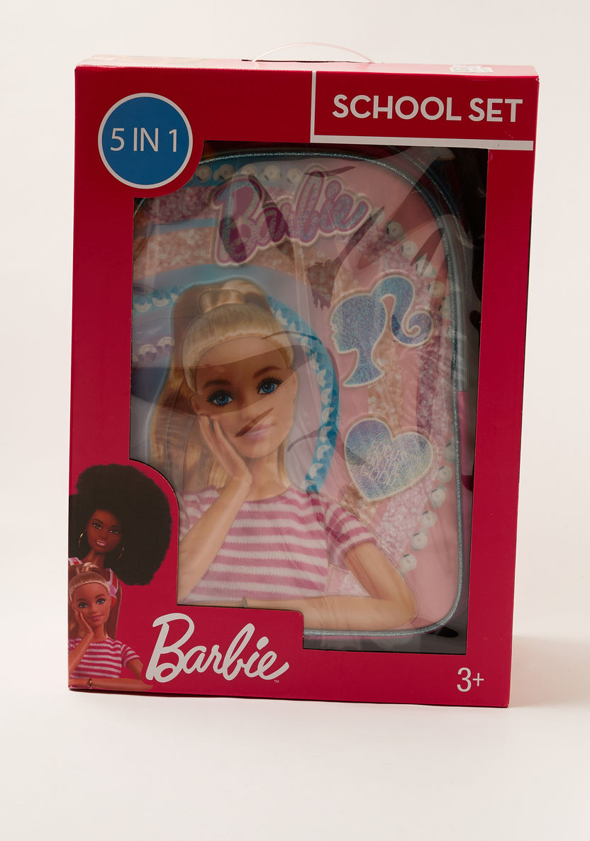 Simba Barbie Print 5-Piece Trolley Backpack Set-Trolleys-image-9