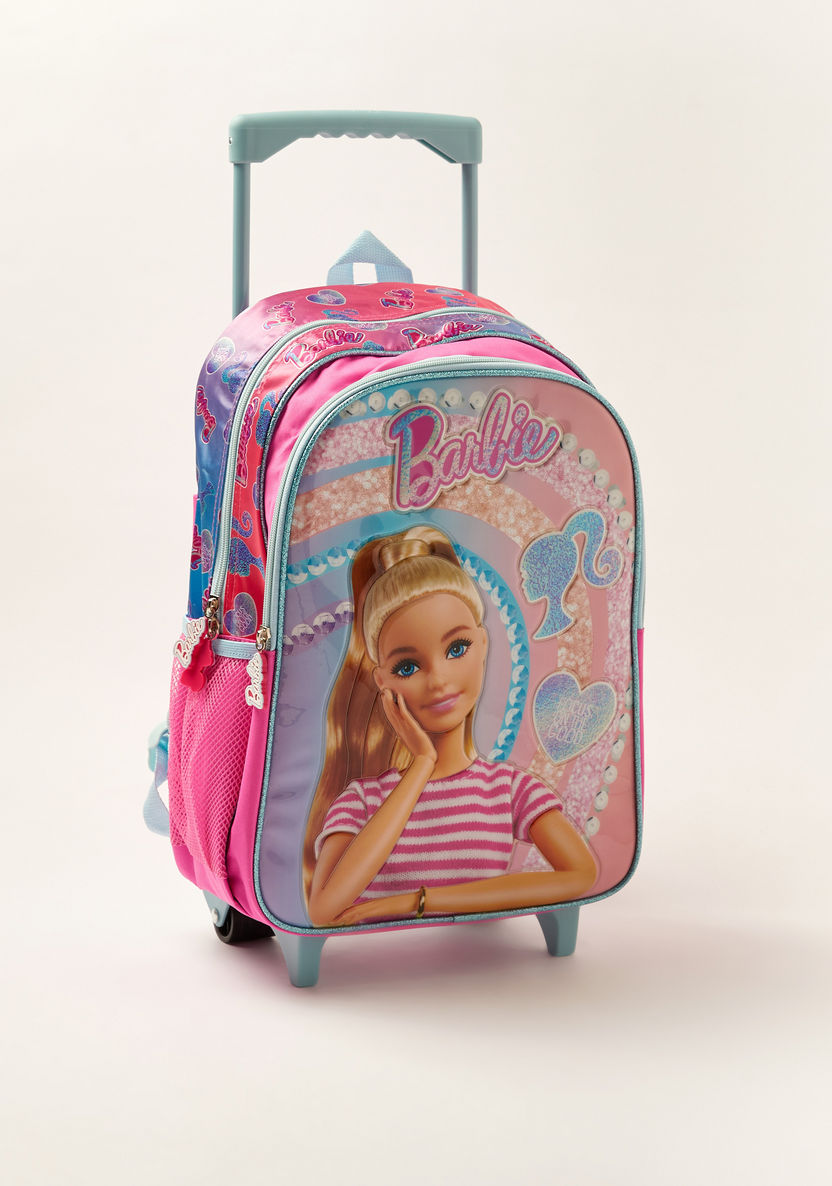 Simba Barbie Print 5-Piece Trolley Backpack Set-Trolleys-image-1