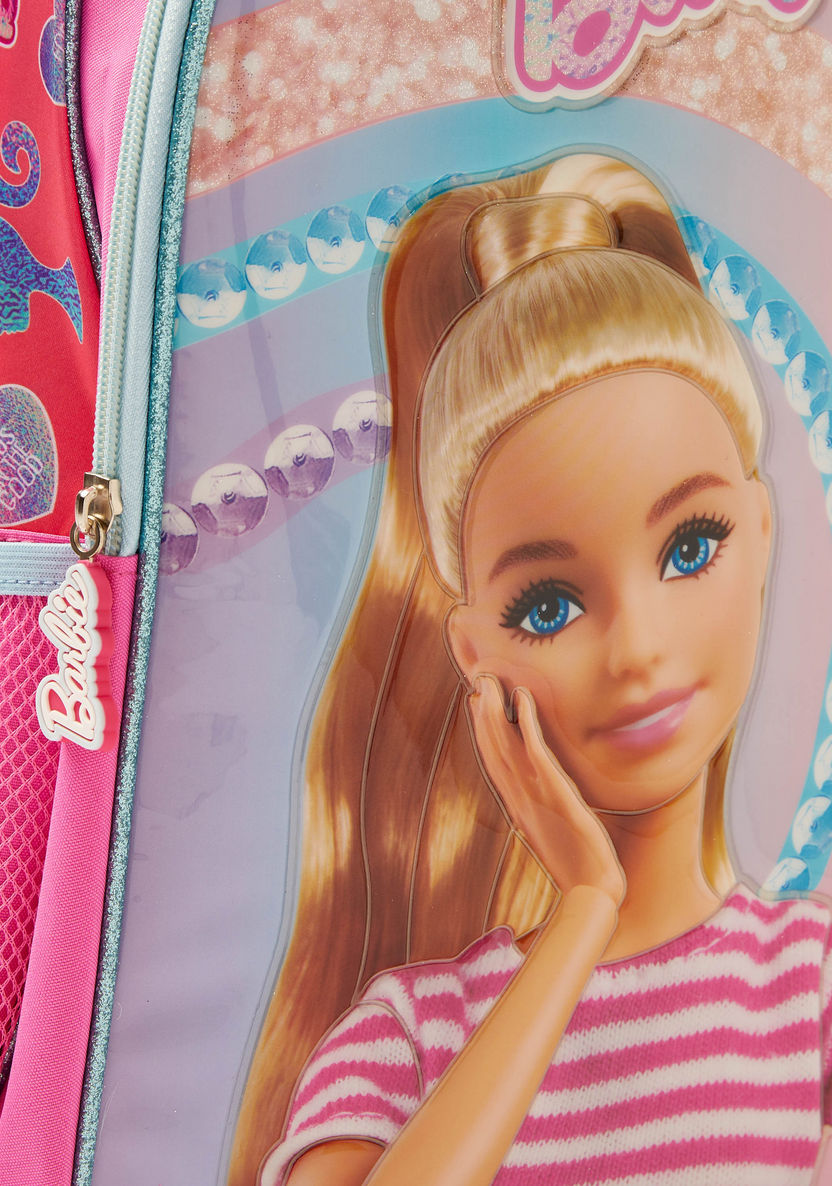 Simba Barbie Print 5-Piece Trolley Backpack Set-Trolleys-image-2