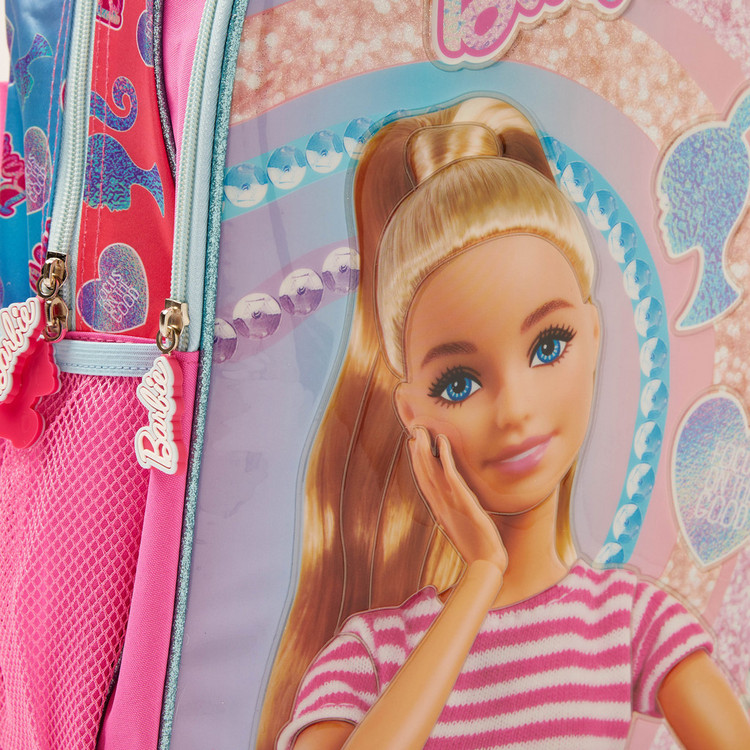 Simba Barbie Print 5-Piece Trolley Backpack Set