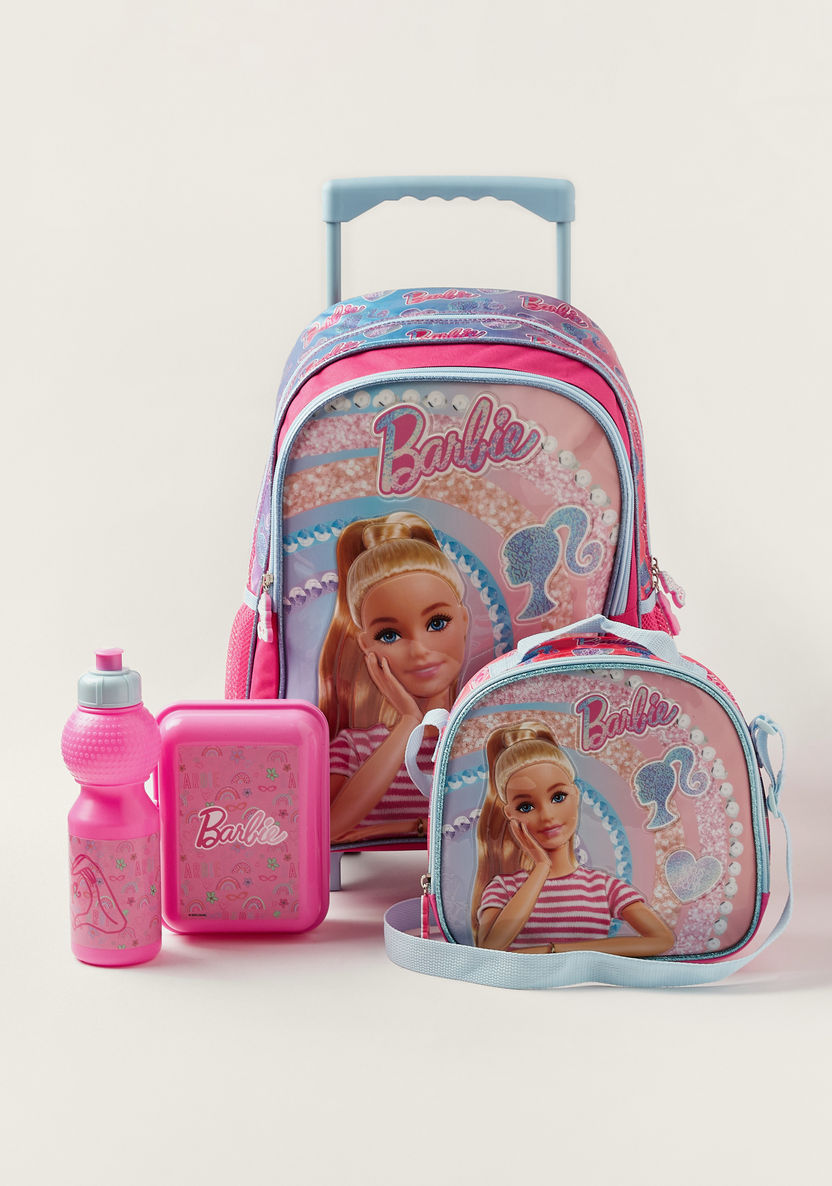 Simba 5-Piece Barbie Print Trolley Backpack Set-School Sets-image-0