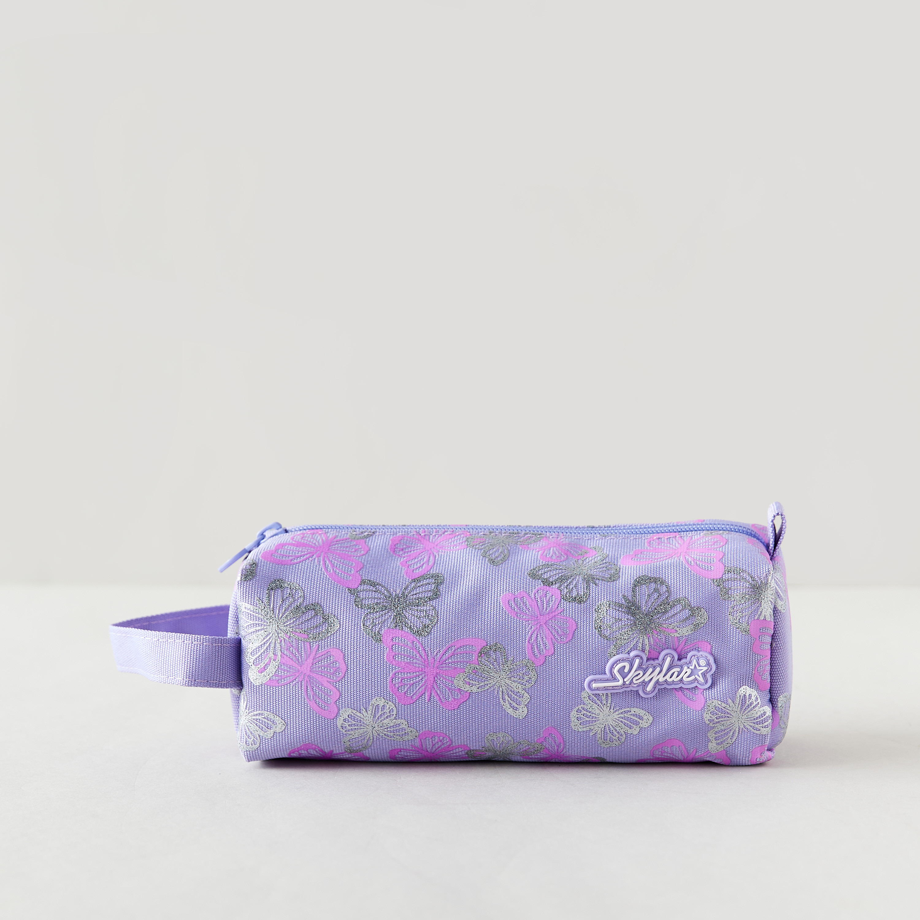 Butterfly Print Pencil Pouch with Zip Closure-school-stationery-pencilcases-image-1