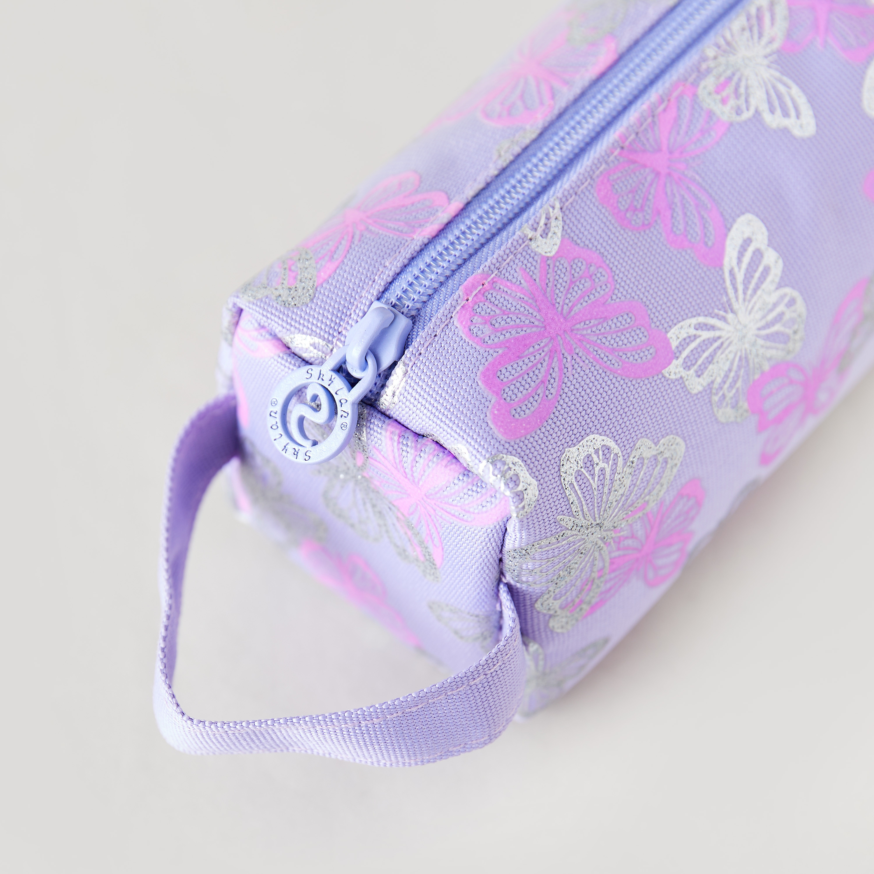 Butterfly Print Pencil Pouch with Zip Closure-school-stationery-pencilcases-image-5