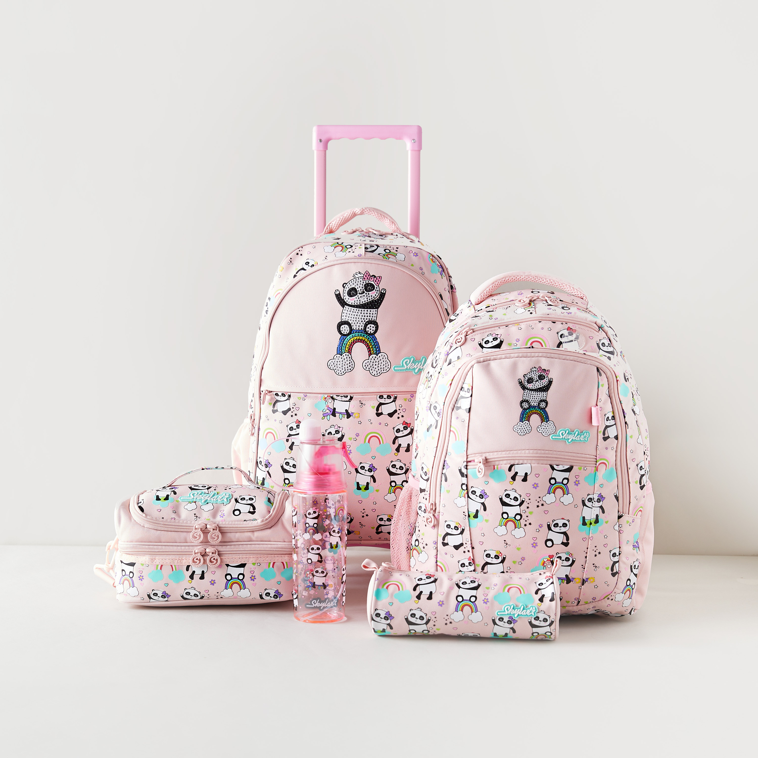 شنطة ظهر بعجلات وإضاءة إل إي دي وطبعات باندا من سكايلر  - 31x18x43 سم-school-bagsandbackpacks-trolleybags-image-8