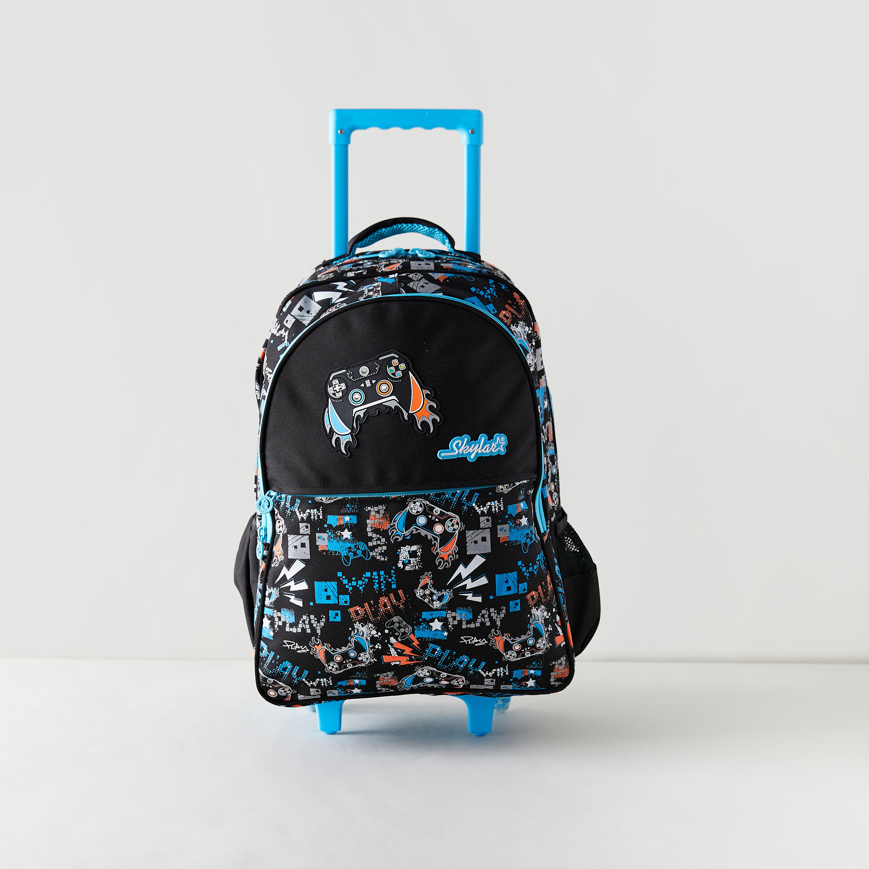 شنطة ظهر بعجلات وإضاءة إل إي دي وطبعات من سكايلر - 31x18x43 سم-school-bagsandbackpacks-trolleybags-image-1