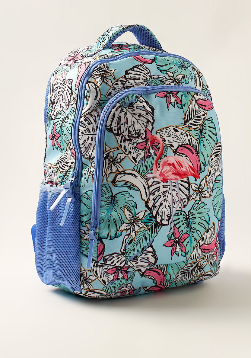Juniors Flamingo Print Backpack and Pencil Case Set - 18 inches-Backpacks-image-2