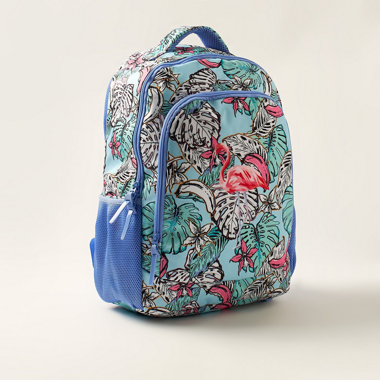 Juniors Flamingo Print Backpack and Pencil Case Set - 18 inches