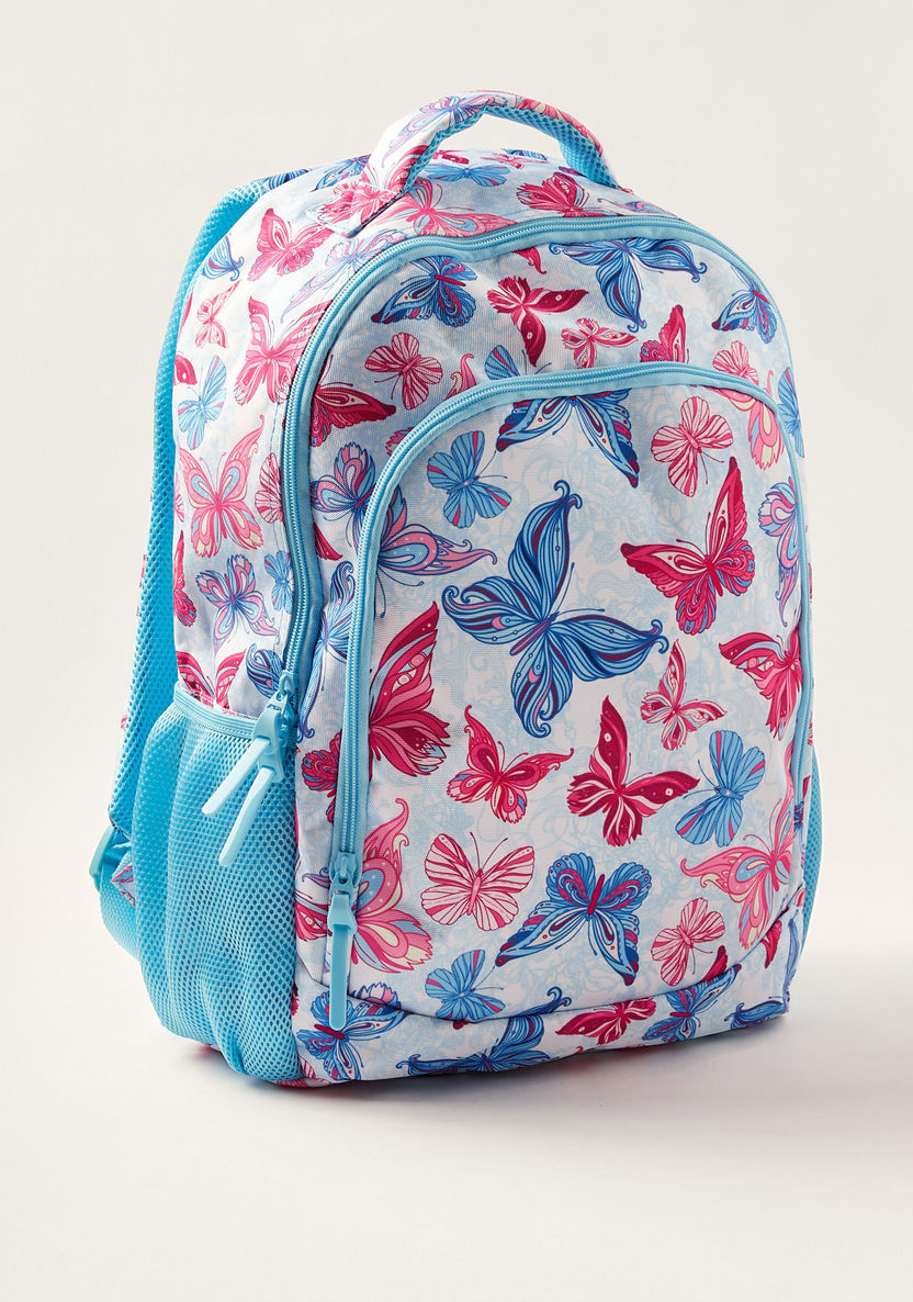 Juniors Butterfly Print Backpack and Pencil Case Set - 18 inches-Backpacks-image-2