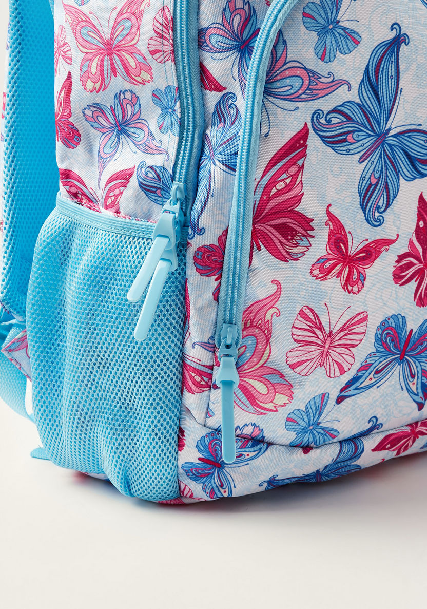 Juniors Butterfly Print Backpack and Pencil Case Set - 18 inches-Backpacks-image-3
